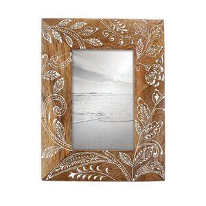 Foreside Home & Garden 4" x 6" Floral Henna Photo Frame/NWT